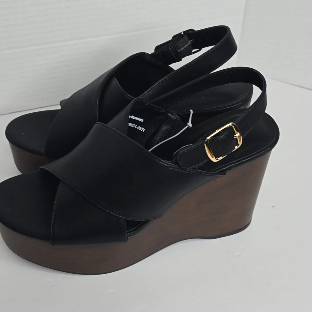 Women's Naomi Wood Wedge Heels With Memory Foam Insole 7.5 Universal Threads